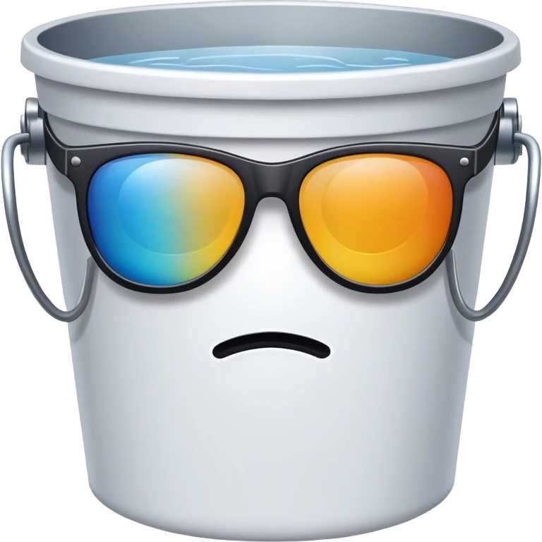 sad bucket with sunglasses emoji
