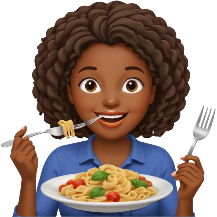 the black woman who eats pasta emoji