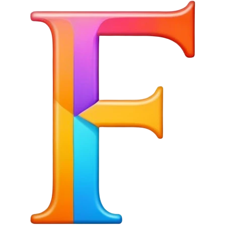 Font setting icon with letter F in vibrant colors emoji