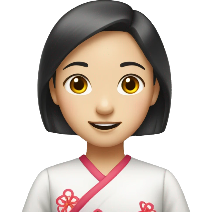 chinese girl saying with sign saying "xiexie" emoji