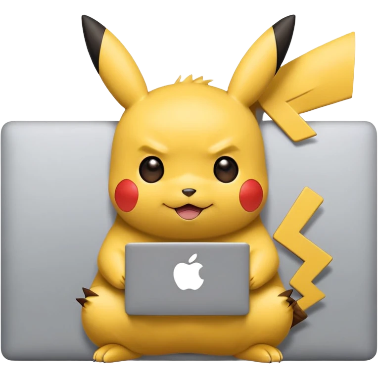 Pikatchu close face using Apple MacBook Pro emoji