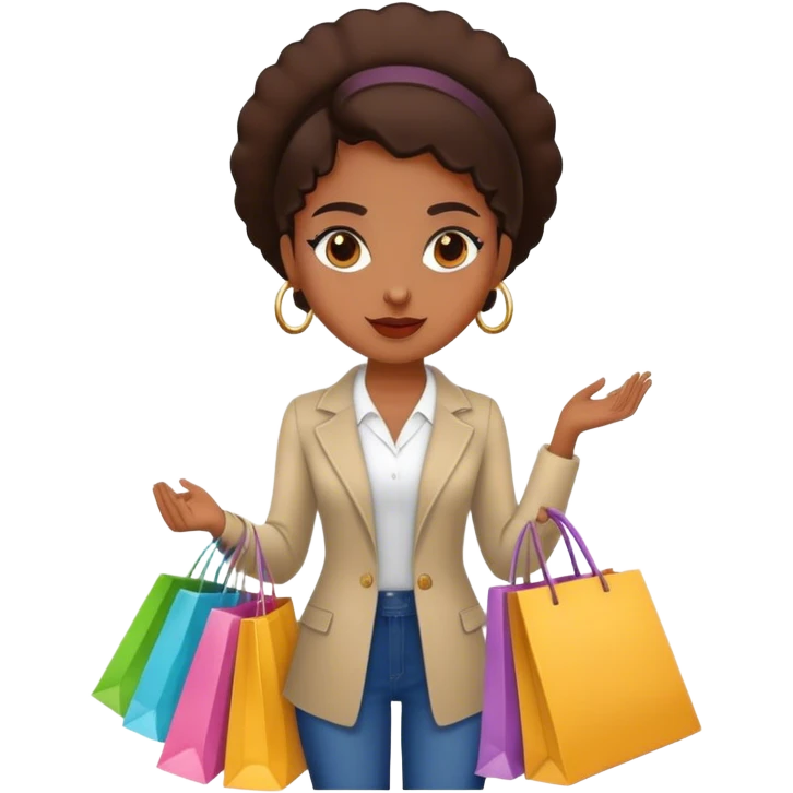 Rich brown girl shopping  emoji