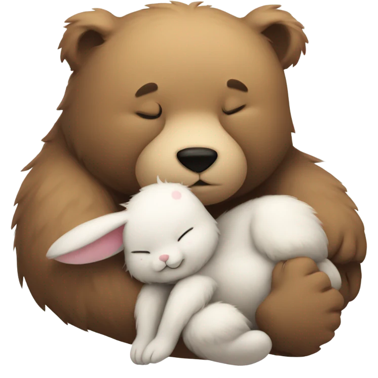bear and bunny sleeping emoji