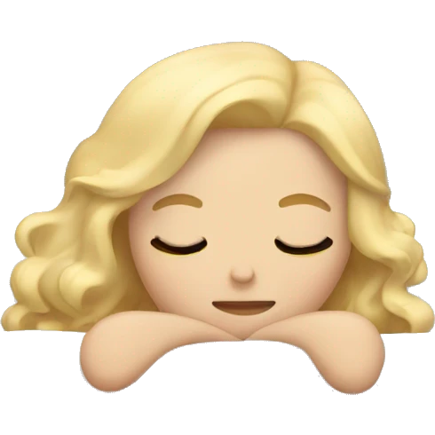 Blonde Girl sleeping in bed emoji