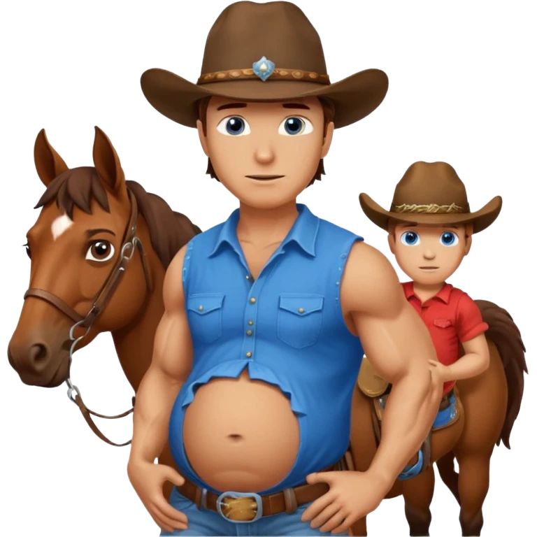pregnant man  with horse emoji