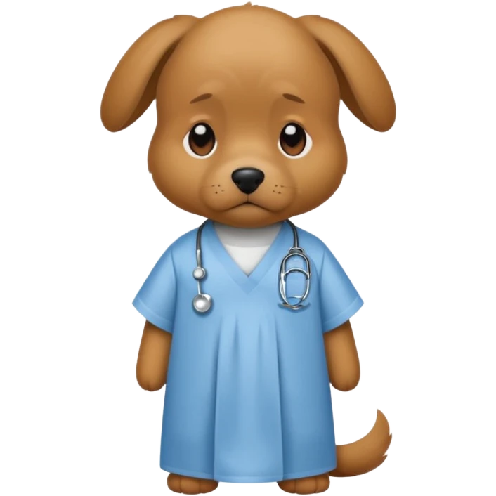 Dog with hospital emoji
