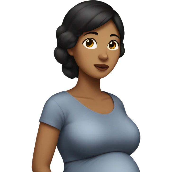 Tan pregnant lady with black hair  emoji