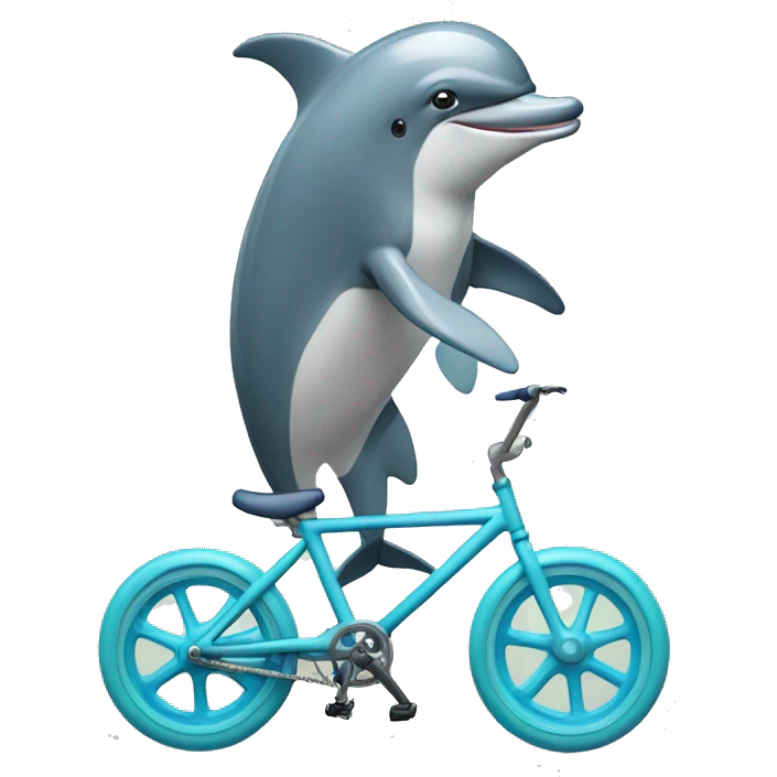Dolphin riding a bike emoji