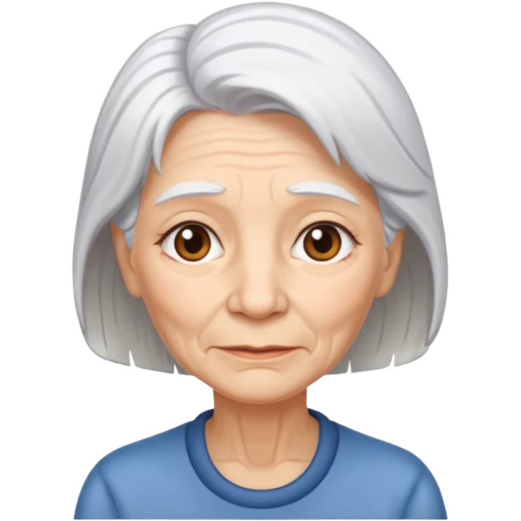 old adult female, white hair emoji
