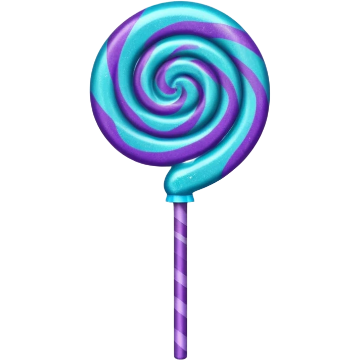 glitter cian and purple lolipop emoji