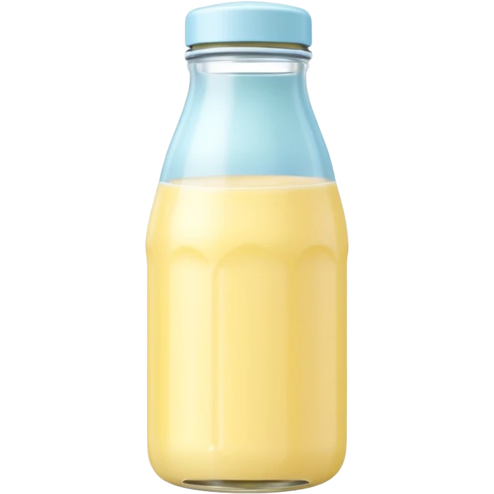 Korean banana milk bottle, cute pastel style, soft lighting emoji
