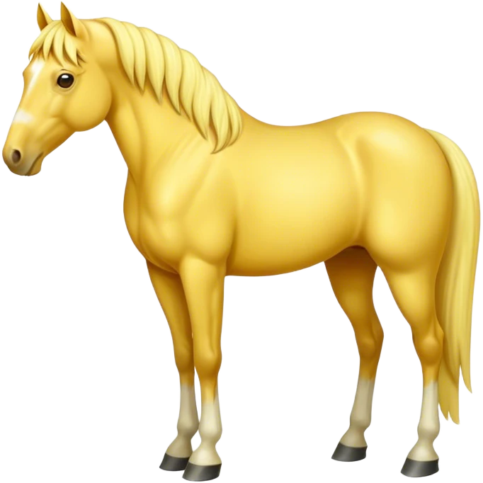 A mature yellow horse emoji