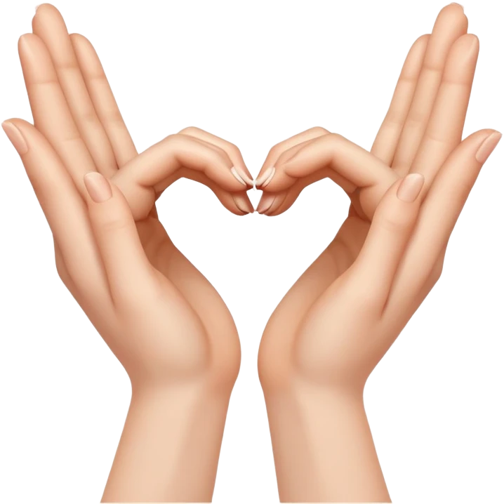 Two hands creating a heart shape emoji