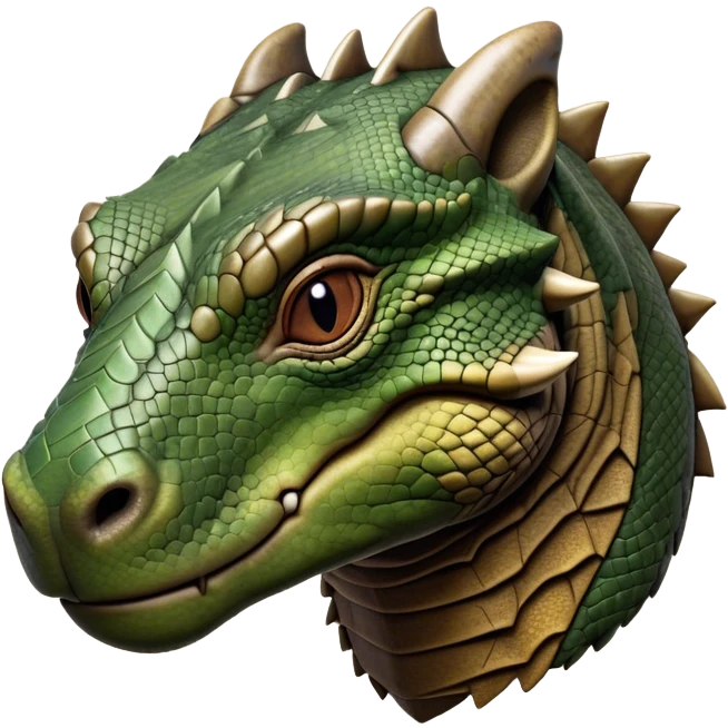 Cinematic Realistic Noble Komodo Dragon Portrait Emoji, Poised and imposing, with a massive, rugged build and a weathered, intricately scaled hide in earthy olive and dark tones, a distinct, powerful head with sharply defined features and piercing eyes, rendered in lifelike detail with natural texture and shadow, high shine, intelligent and formidable, styled with an air of ancient reptilian authority, focused and attentive, soft glowing outline, capturing the essence of a watchful and commanding Komodo dragon that appears ready to emerge from the screen with raw power! emoji