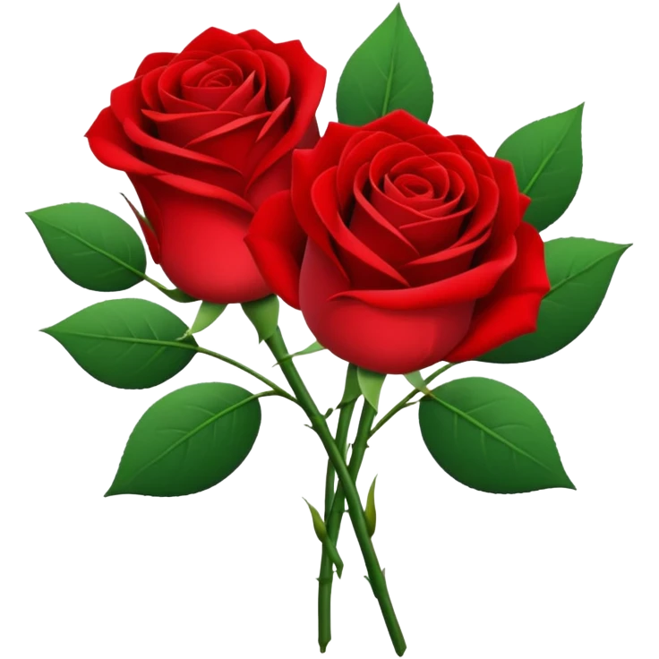 One red flower and one white flower in bouquet emoji