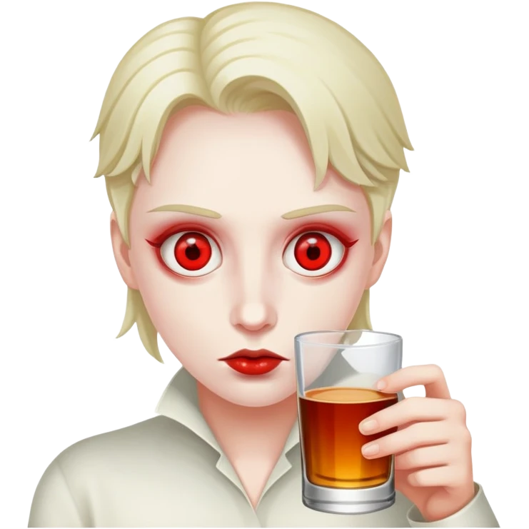 Drinking Hennessey,red eyes ￼ emoji