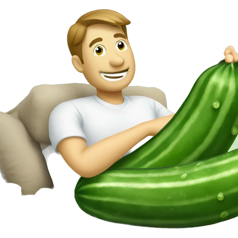 smiley relaxing waring cucumbers emoji