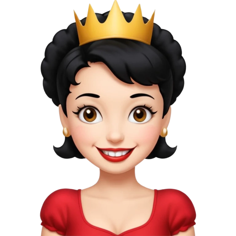 Do not change the face I already created, I want her with Betty boop face and black hair saying happy birthday  emoji