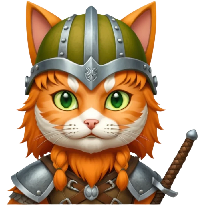 cat with viking helmet and sword emoji