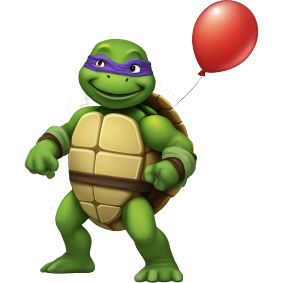 NINJA TURTLE WITH A BALLON emoji