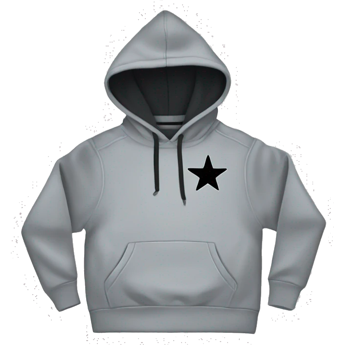 Gray Nike hoodie with a black star  emoji