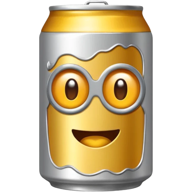 beer can laying down, top facing the viewer, emoji style emoji
