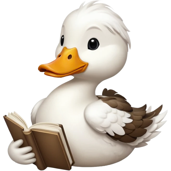white duck holding book emoji
