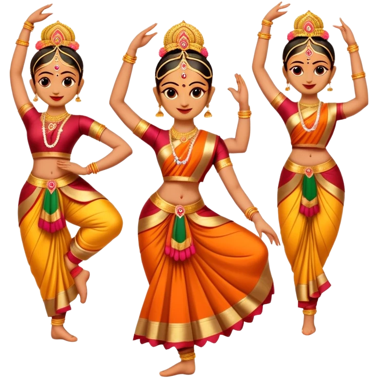 cinematic-realistic-bharatanatyam-dance-emoji,-depicted-as-an-elegant-classical-indian-dance-performance-with-graceful-poses,-intricate-costumes,-and-expressive-hand-gestures,-rendered-with-rich-textures-and-warm-dramatic-lighting emoji