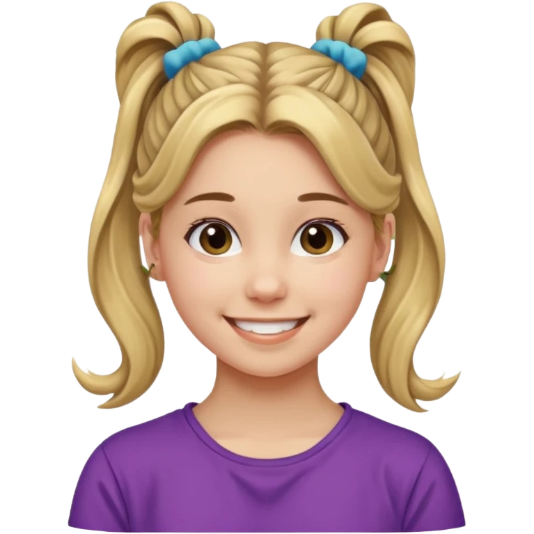 Teen girl with scrunchie ponytail emoji