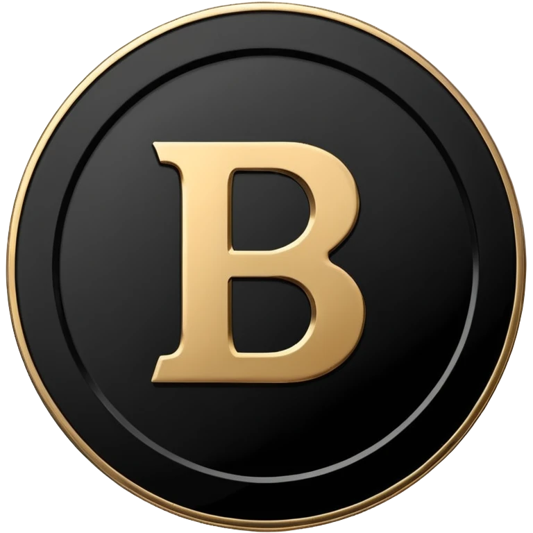 Emoji icon of a metal coin with engraved letter 8, minimalist style, isolated, only black color emoji