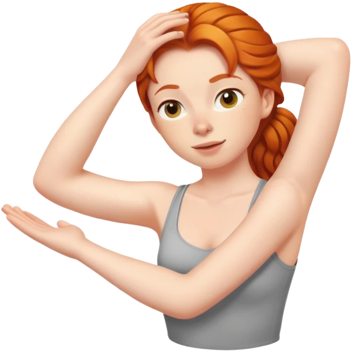 Ginger girl Wake up stretch emoji