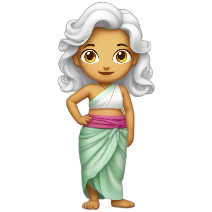 White khmer girl Dragon in sarong emoji