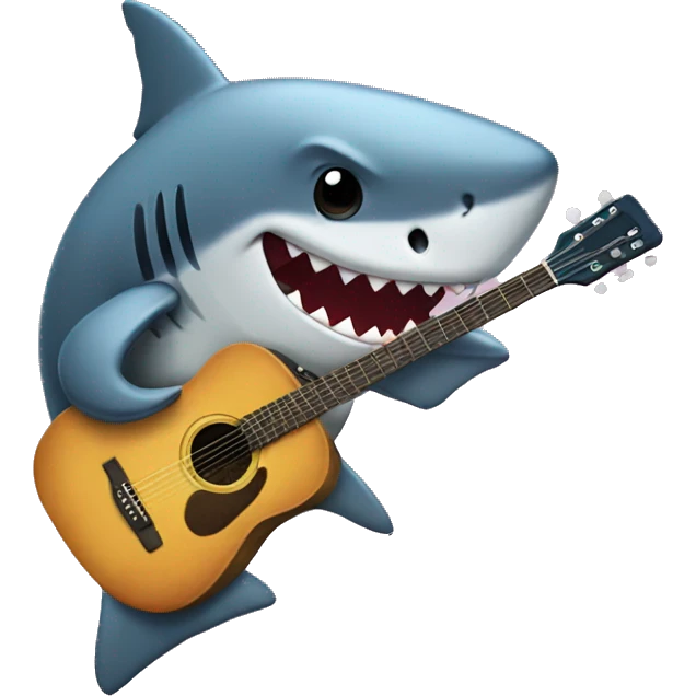shark with guitar emoji