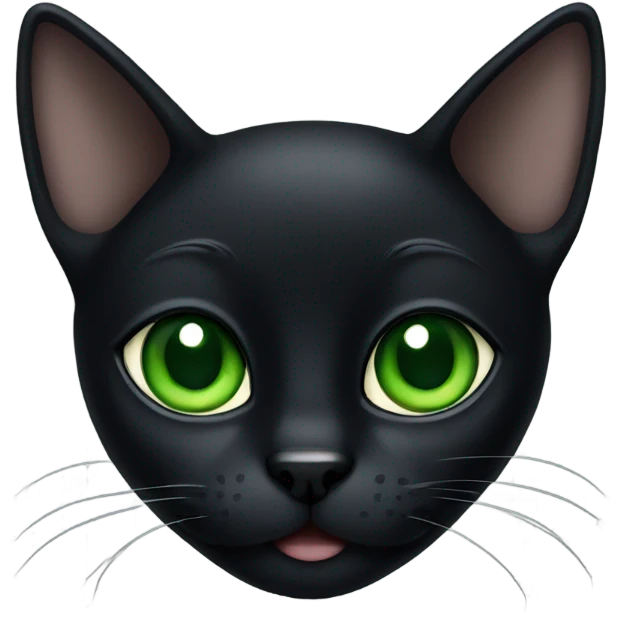 black cat with green eyes emoji