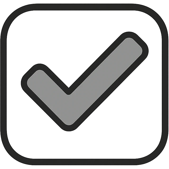 modern clean check mark icon with transparent background emoji