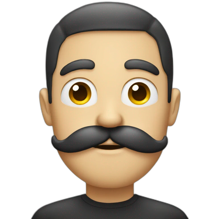 Emoji face with mustache style emoji