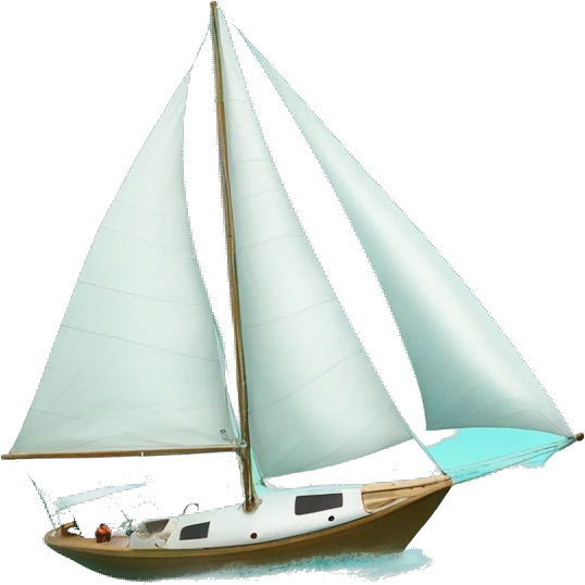 40 foot sailboat floating in a vibrant turquoise colored ocean emoji
