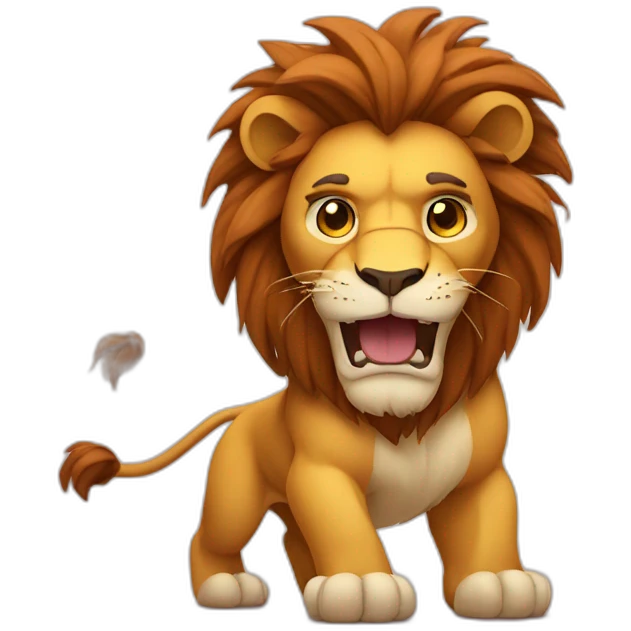 The lion shows muscles emoji