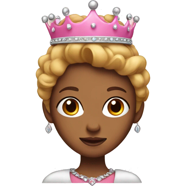 Princess whit pink crown emoji
