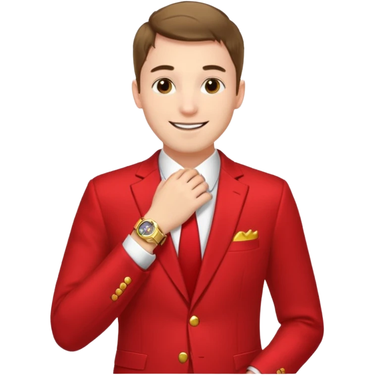 man  in red holiday new year suit emoji