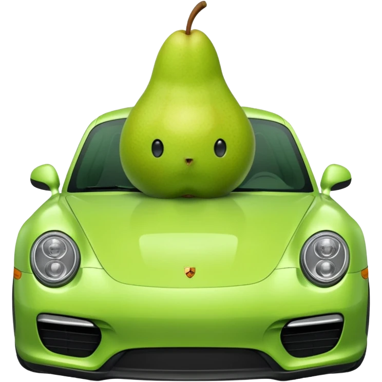 plain pear in a porshce withe black rims emoji