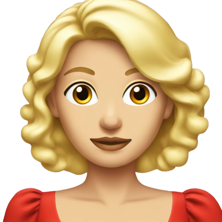 blonde woman in red cocktail dress emoji