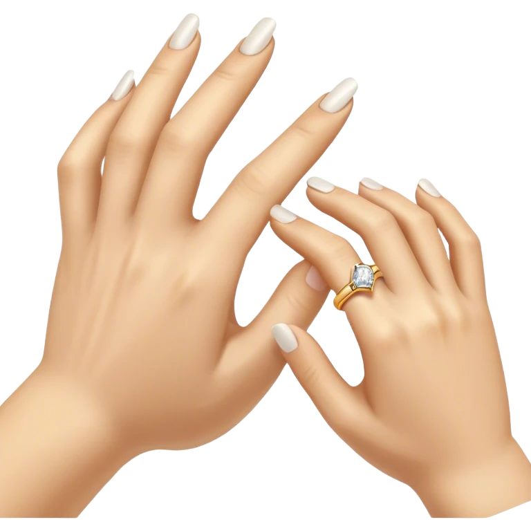 Men silver wedding ring and women gold ring emoji