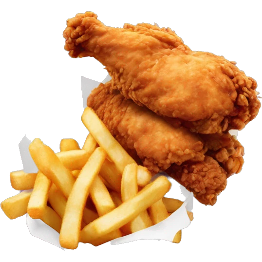 fried chicken with mcdonald’s fries emoji