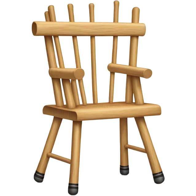 chair made of hockey sticks emoji