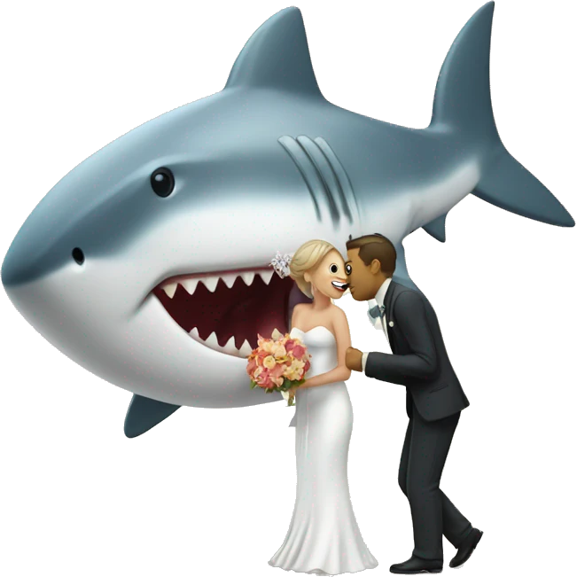 shark eating wedding cane emoji