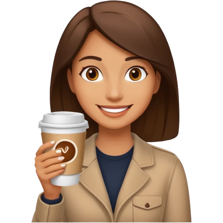 woman, hold a take away cup of coffee emoji