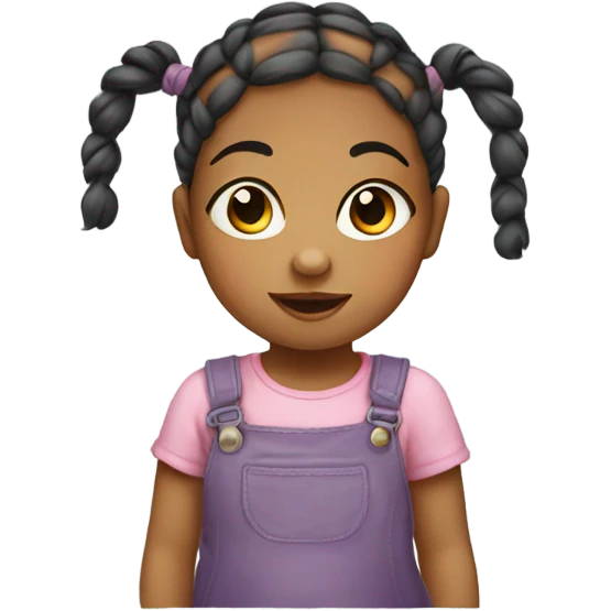 baby girl with pigtails  emoji