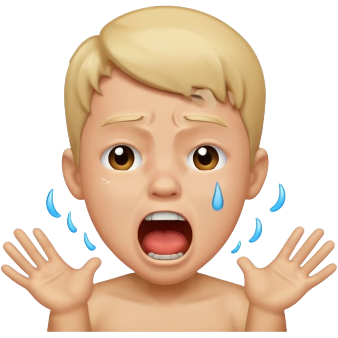 boy crying with shout emoji