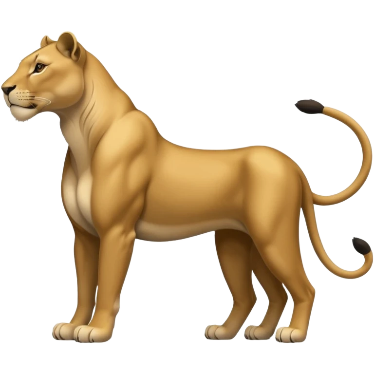 a lioness's silhouette with four legs emoji